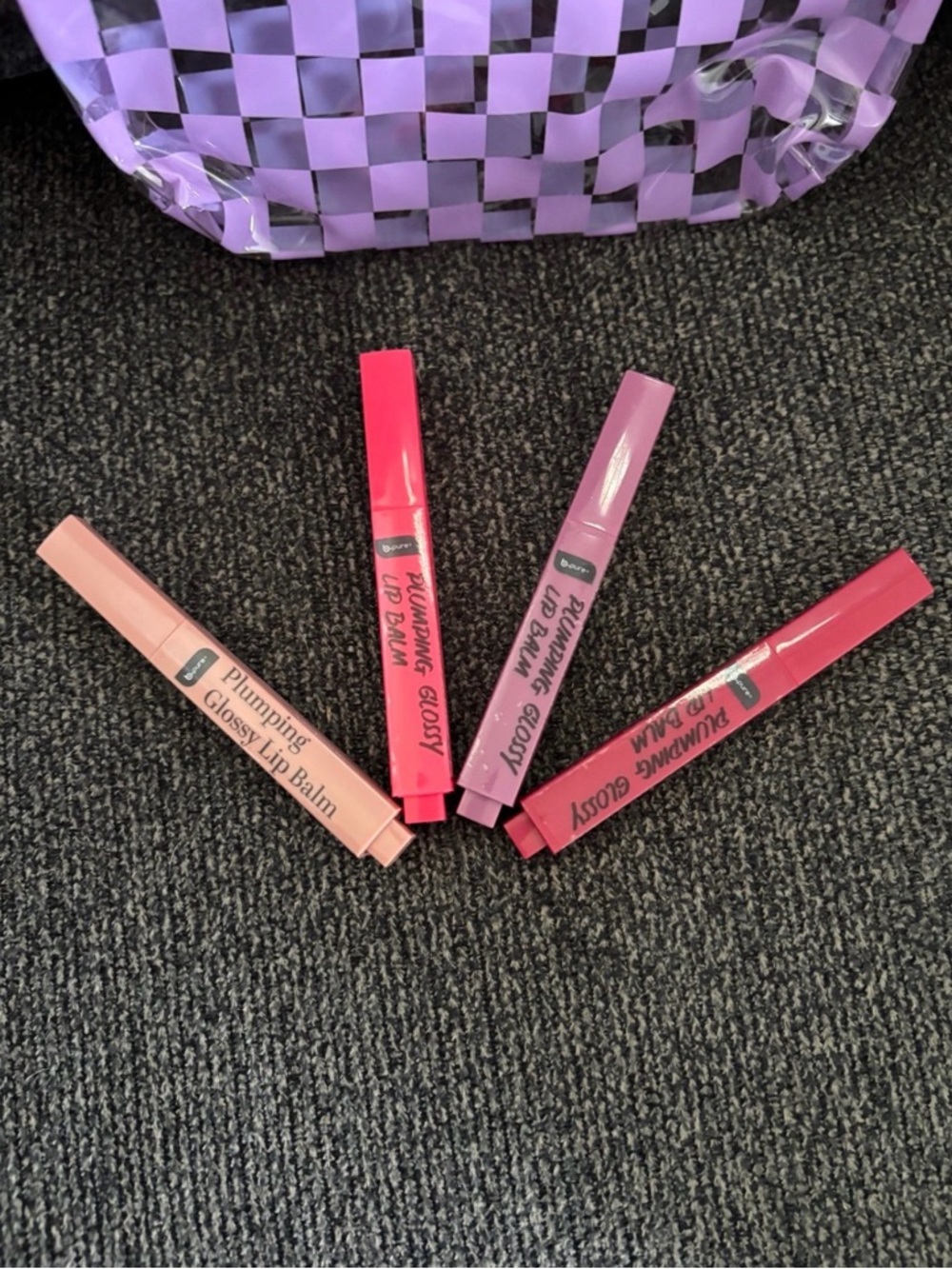 Plumping Glossy Lip Balm - Pink & Mauve Shades b-pure